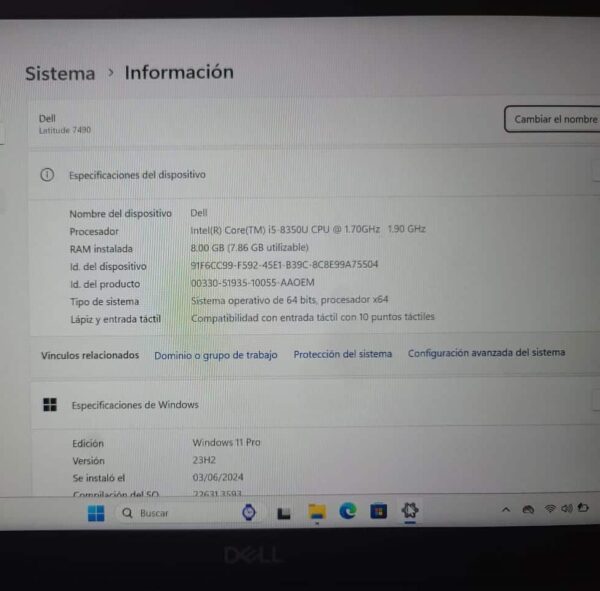 DELL LATITUDE 7490  TOUCH - Imagen 8